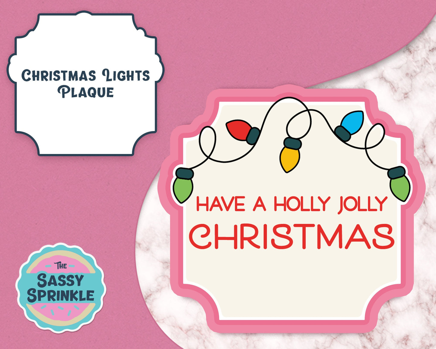 Christmas Lights Cookie Cutter Plaque