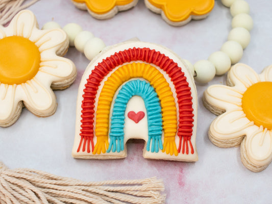 Boho Retro Rainbow Cookie Cutter, Pride Cookie