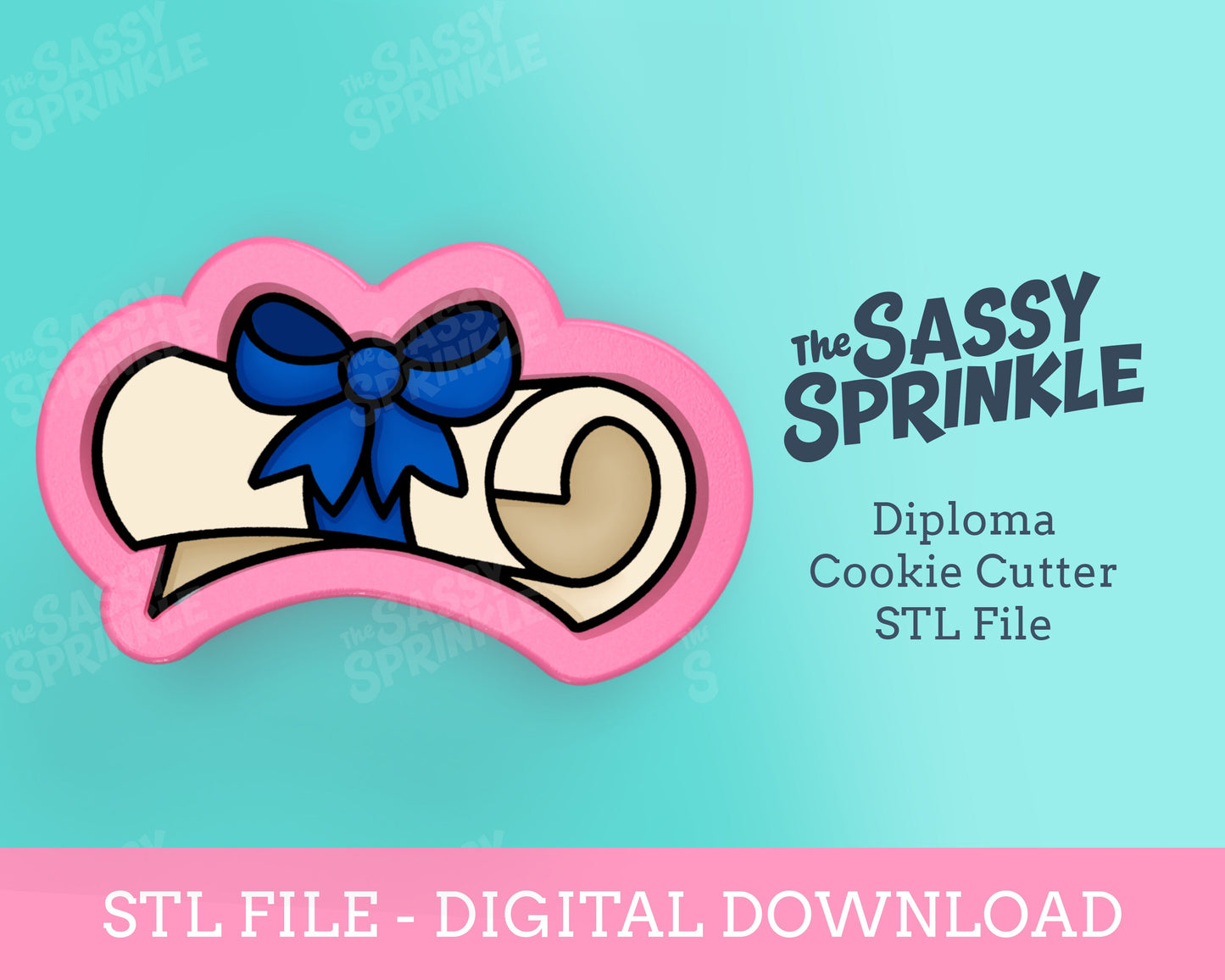 Diploma Cookie Cutter STL File, Digital Download