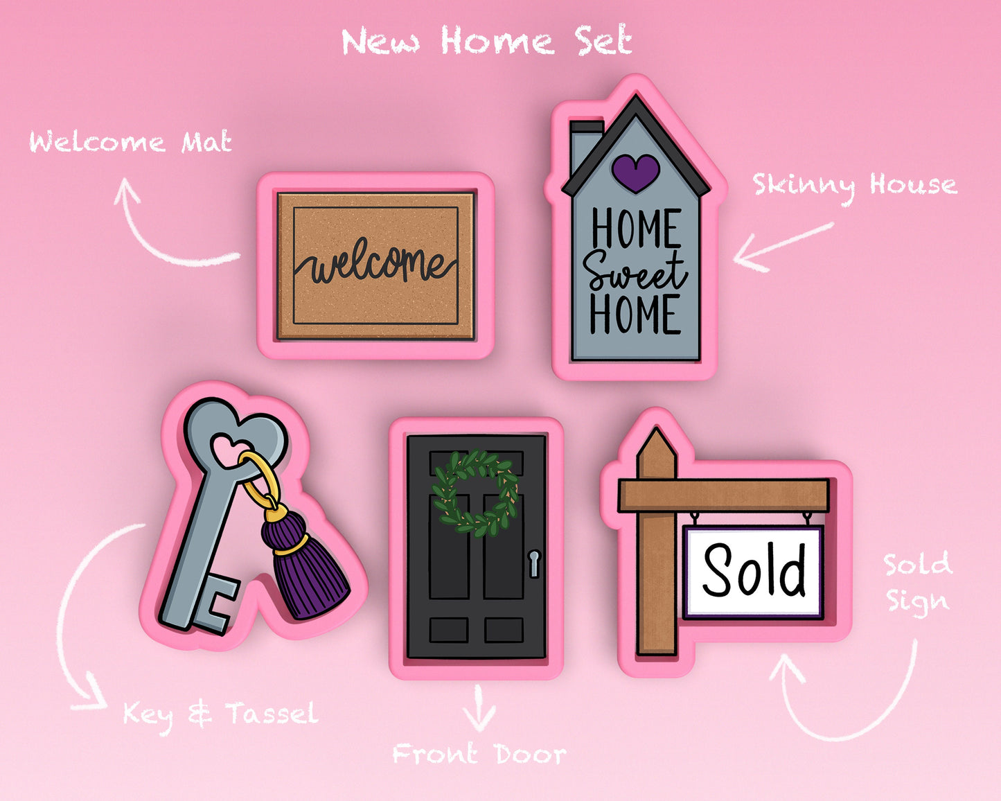 Housewarming Cookie Cutter Set, New Home, Real Estate Closing Gift Cookies