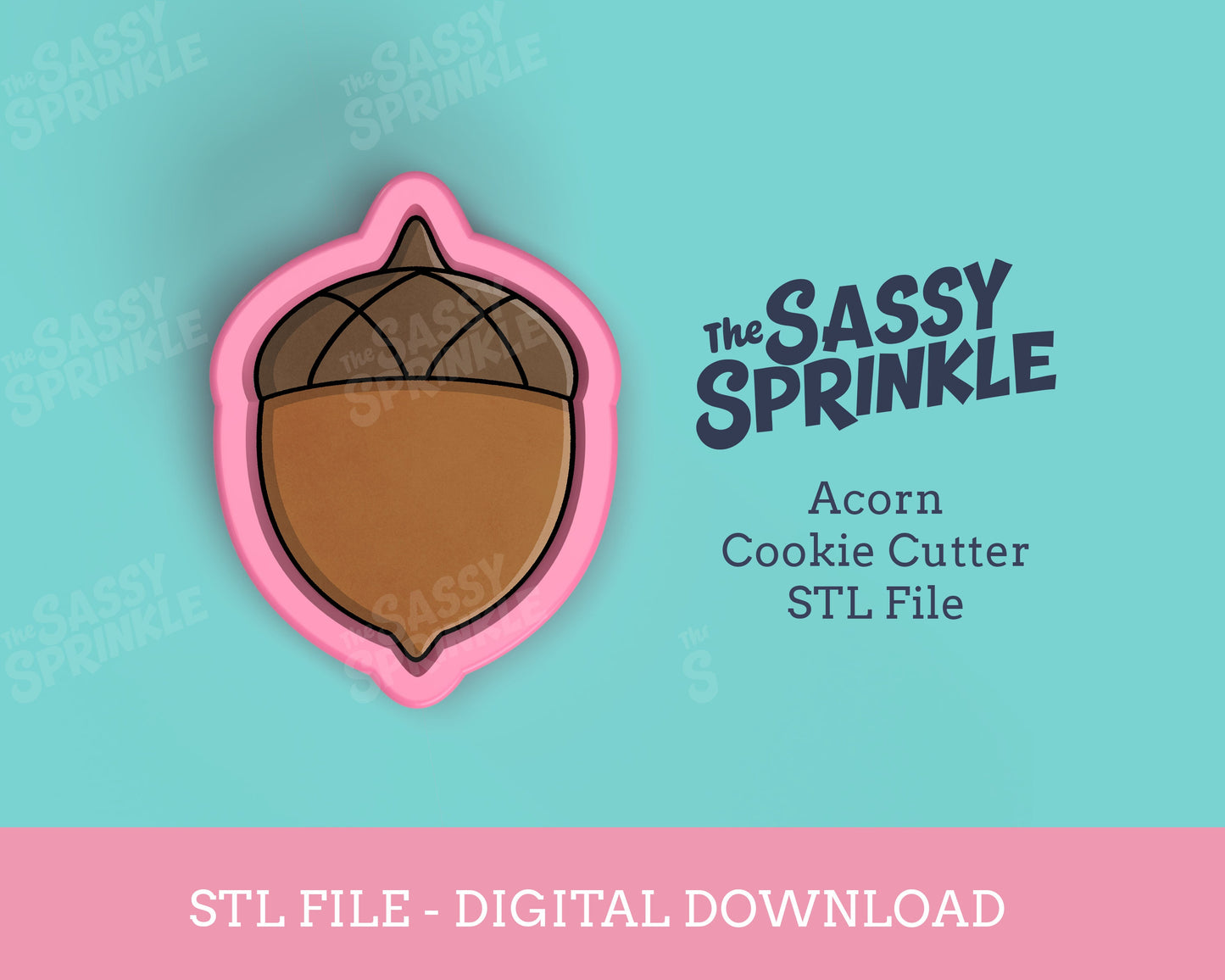 Acorn Cookie Cutter STL File, Digital Download, Fall, Autumn, Thanksgiving, Woodland