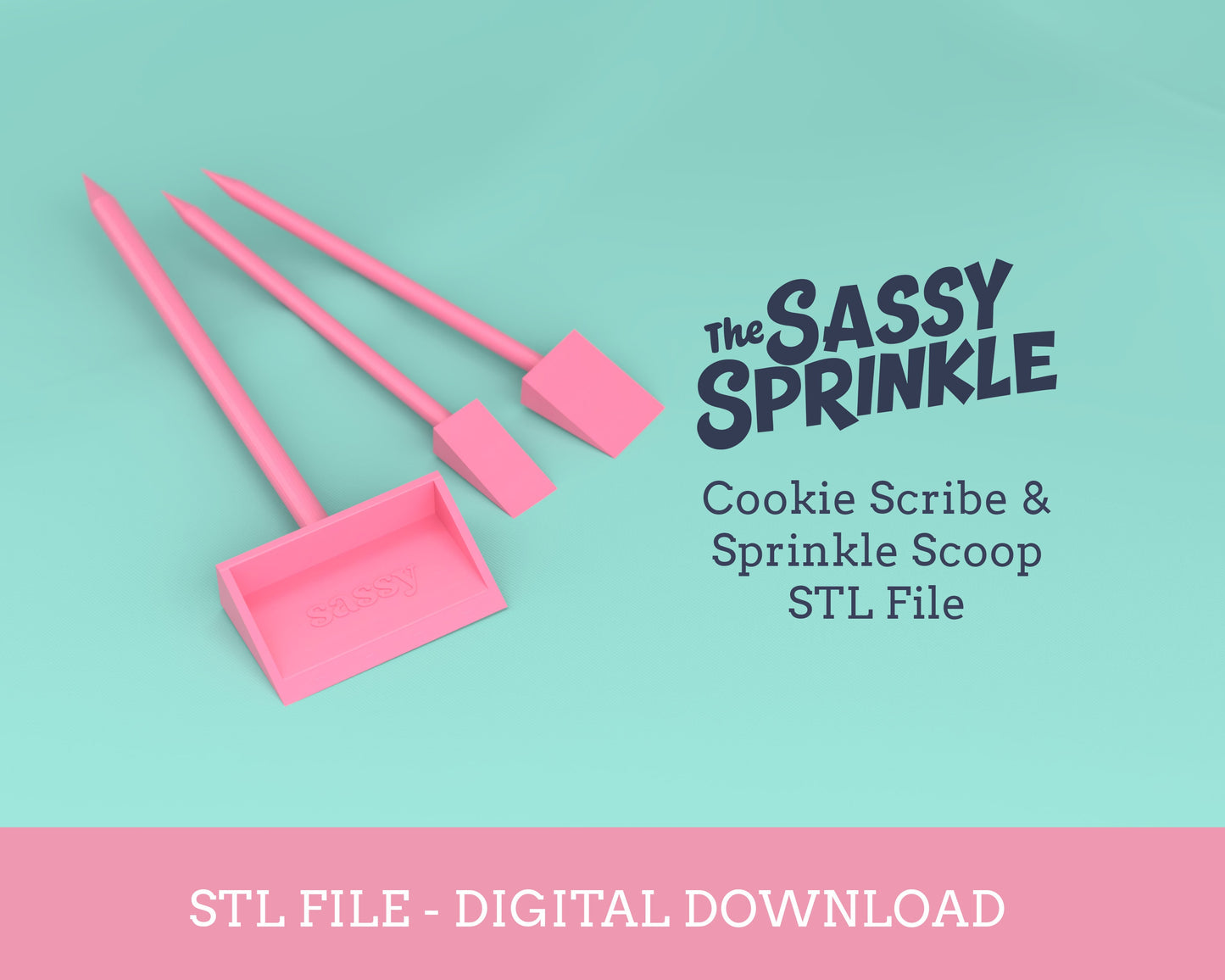 Sprinkle Scoop and Cookie Scribe STL File, Digital Download
