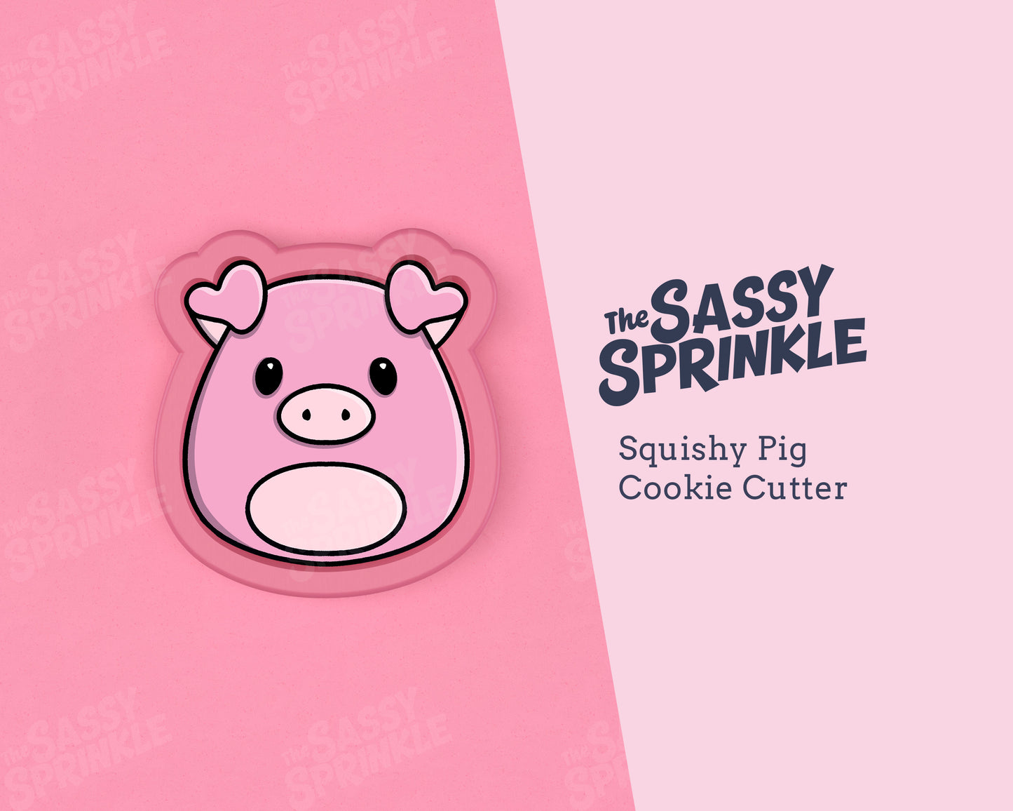 Squish Pig Cookie Cutter, Plushie Pillow Cutter