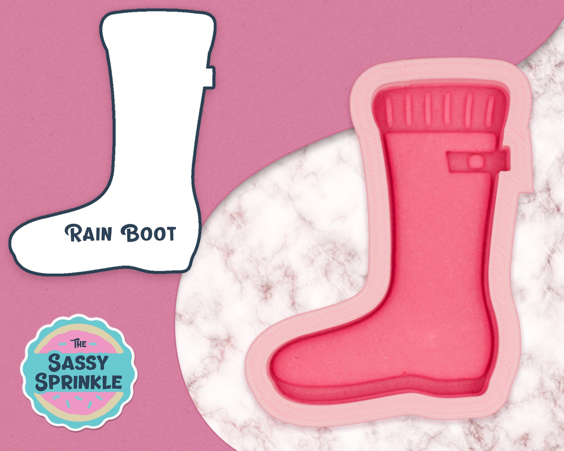 April Showers Rain Boot Cookie Cutter & Stamp