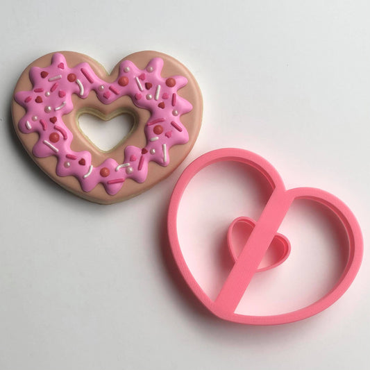 Heart Shaped Donut Cookie Cutter, Valentine's Day Cookie Cutter, Heart Donut Cookie, Wedding Favor Cookie Cutter