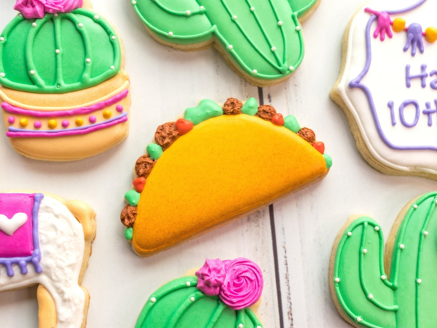 Taco Cookie Cutter, Fiesta Birthday Party, Taco Twosday Cookies, Fiesta Themed Birthday, Cinco De Mayo Cookies