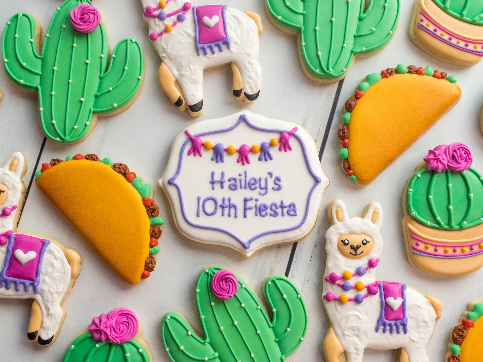 Cactus Cookie Cutter, Fiesta Llama Cookies, Taco Twosday Cookies, Fiesta Themed Birthday