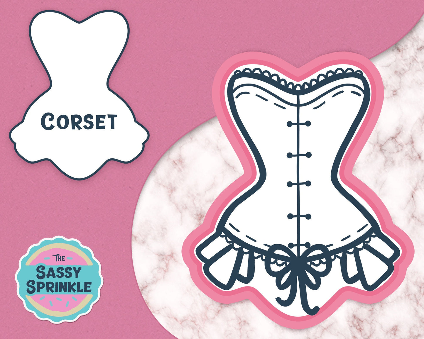 Corset Cookie Cutter, Lingerie Cookie Cutter, Bachelorette Cookie Cutter