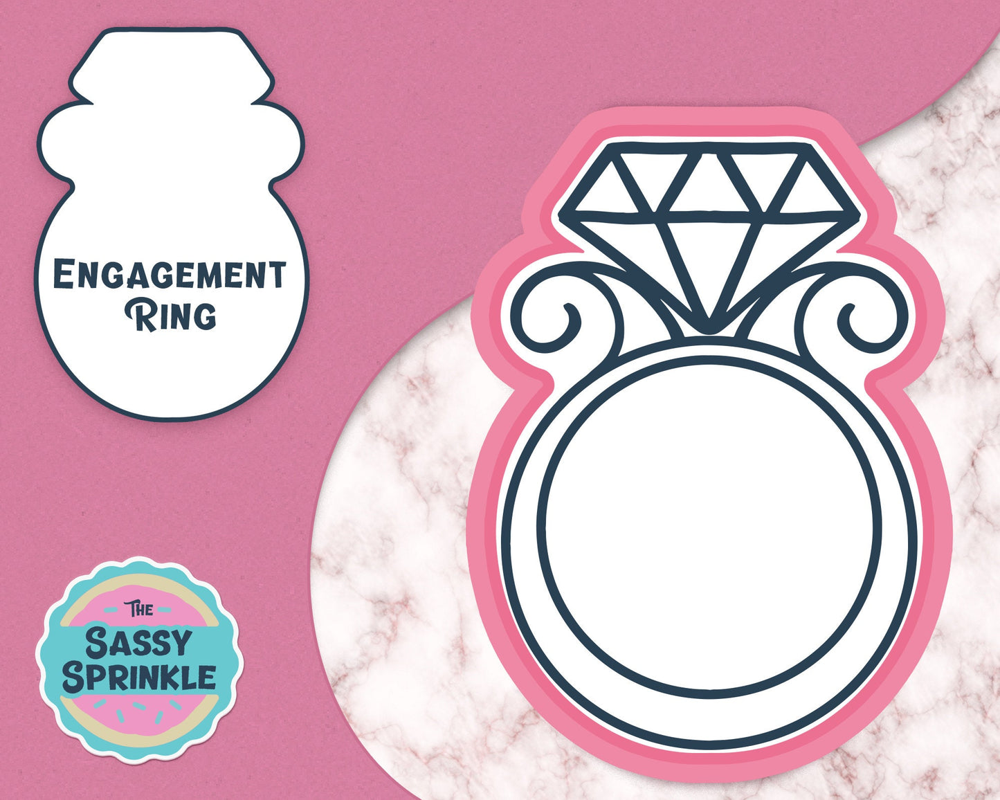 Engagement Ring Cookie Cutter, Wedding Ring Cookie Cutter, Bridal Shower Cookie Cutter, Wedding Party Favor