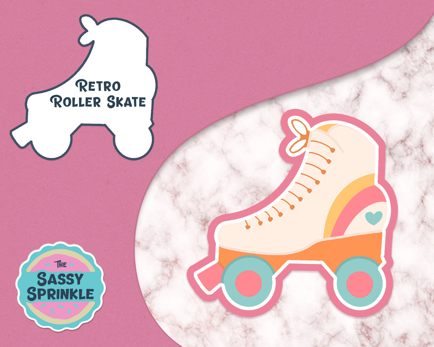 Retro Roller Skate Cookie Cutter, 90's Birthday Party Cookie Cutter