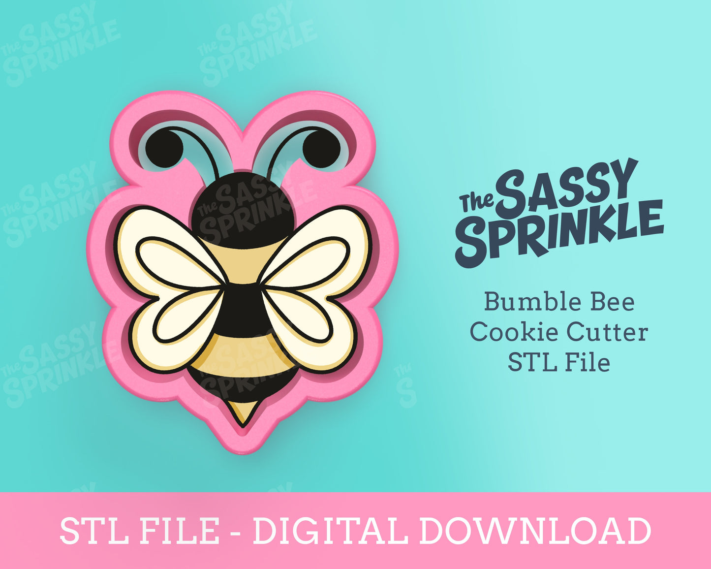 Bumble Bee Cookie Cutter STL File, Digital Download