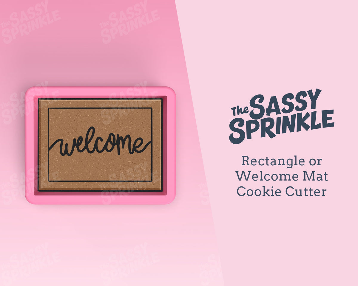 Welcome Mat Cookie Cutter, Housewarming, New Home Cookies